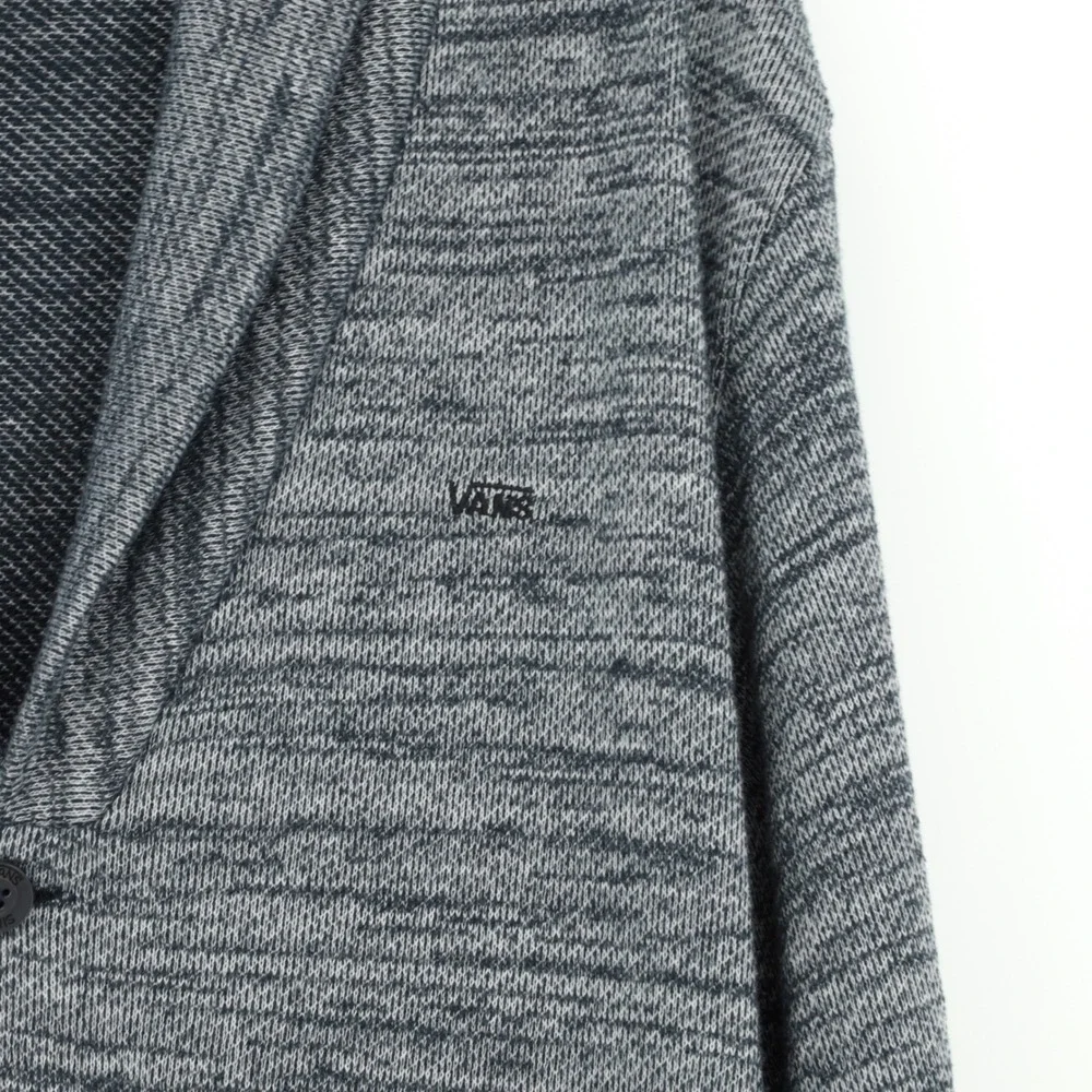 Vans Off The Wall Mens XXL Gray Marl Shawl Collar Button Front Cardigan Sweater